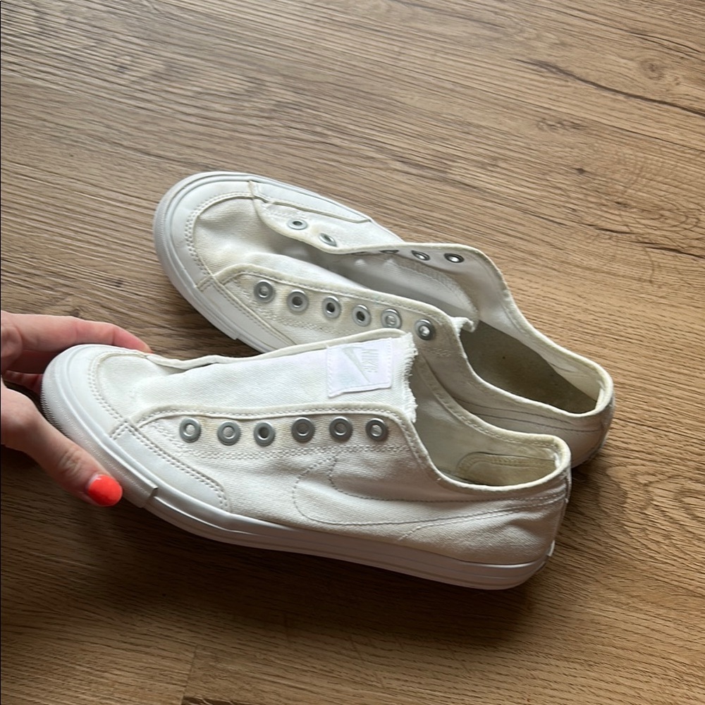 Nike White Slip-On Sneakers